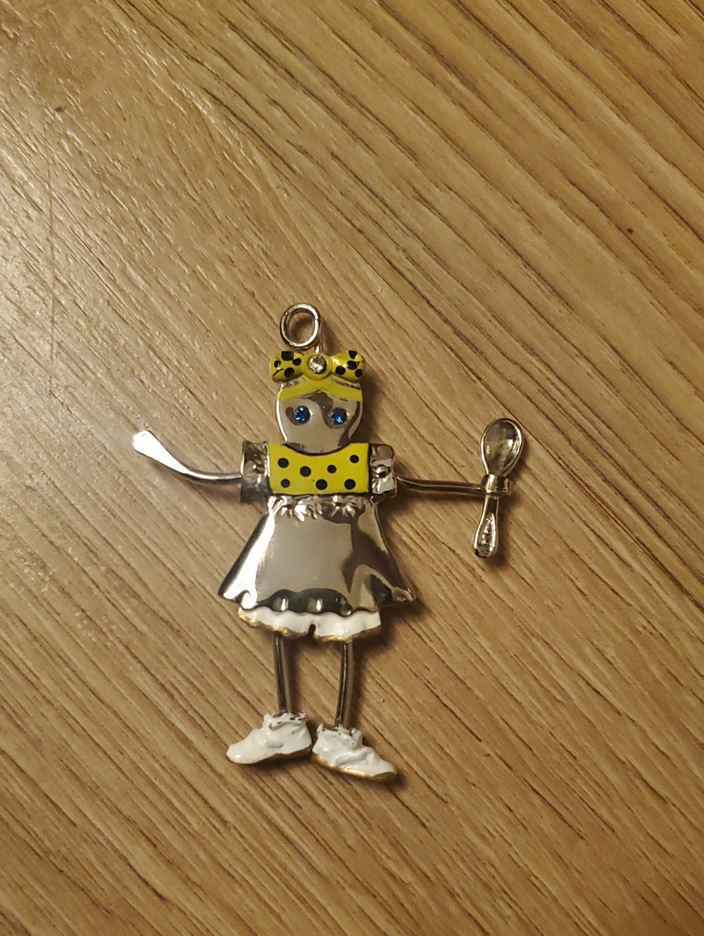 Vintage Carrette by Ganz They're Brats Chef Girl Brooch/Pendant with Spoon